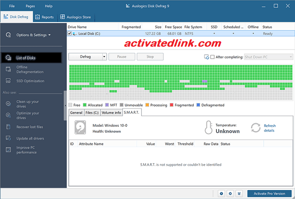 auslogics disk defrag serial