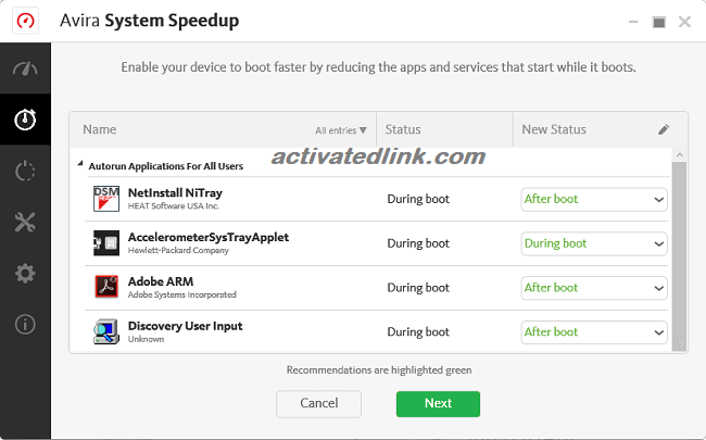 avira system speedup key