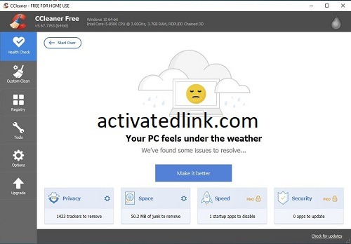 ccleaner activation